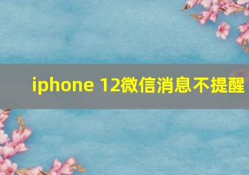 iphone 12微信消息不提醒